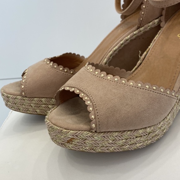 Tan wedge  platform Sandals size 7 - Picture 4 of 7